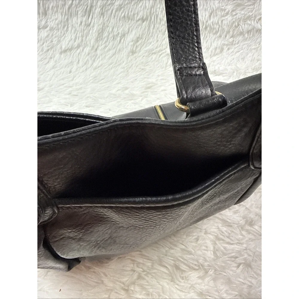 Juicy Couture Style‎ Black Faux Leather Tote Large Gold Zipper Shoulder Bag